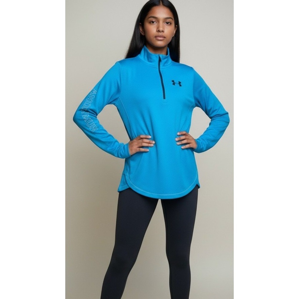 Under Armour Kids YXL Blue Quarter Zip Long Sleeve